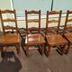 Set of 6 solid oak wood chairs - ferme compagne montage