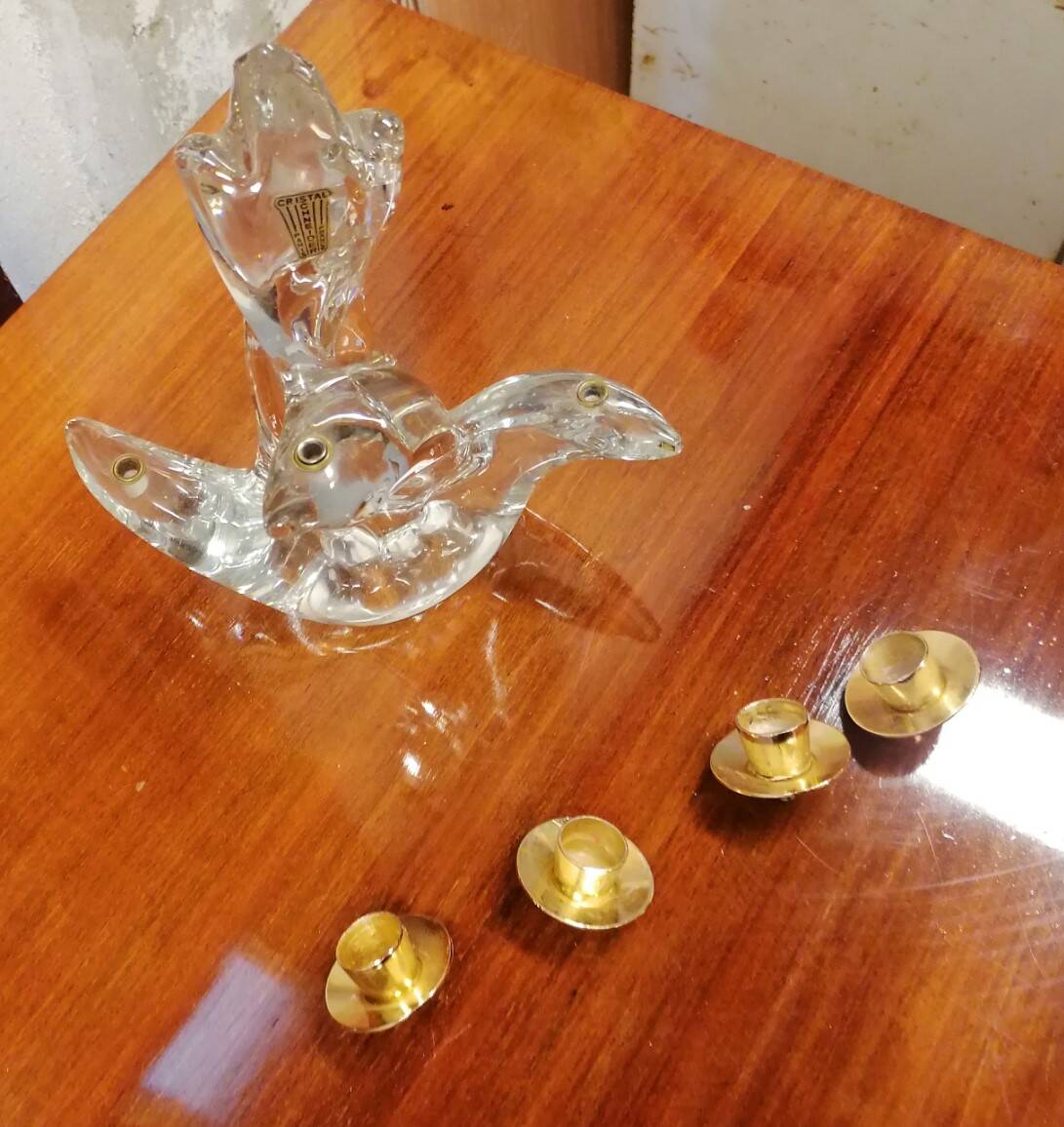 Schneider crystal candlestick - 4 light arms.