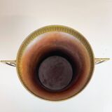 Art Deco champagne cooler in copper and brass with relief patterns, Sweden, 1930s.