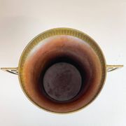 Art Deco champagne cooler in copper and brass with relief patterns, Sweden, 1930s.