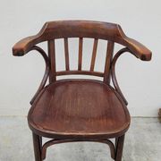 Office chair signed Baumann bistro style curved wood - 1930s