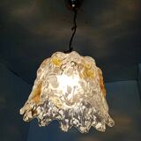 70's glass bell pendant light