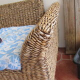 Bench in braided banana leaves