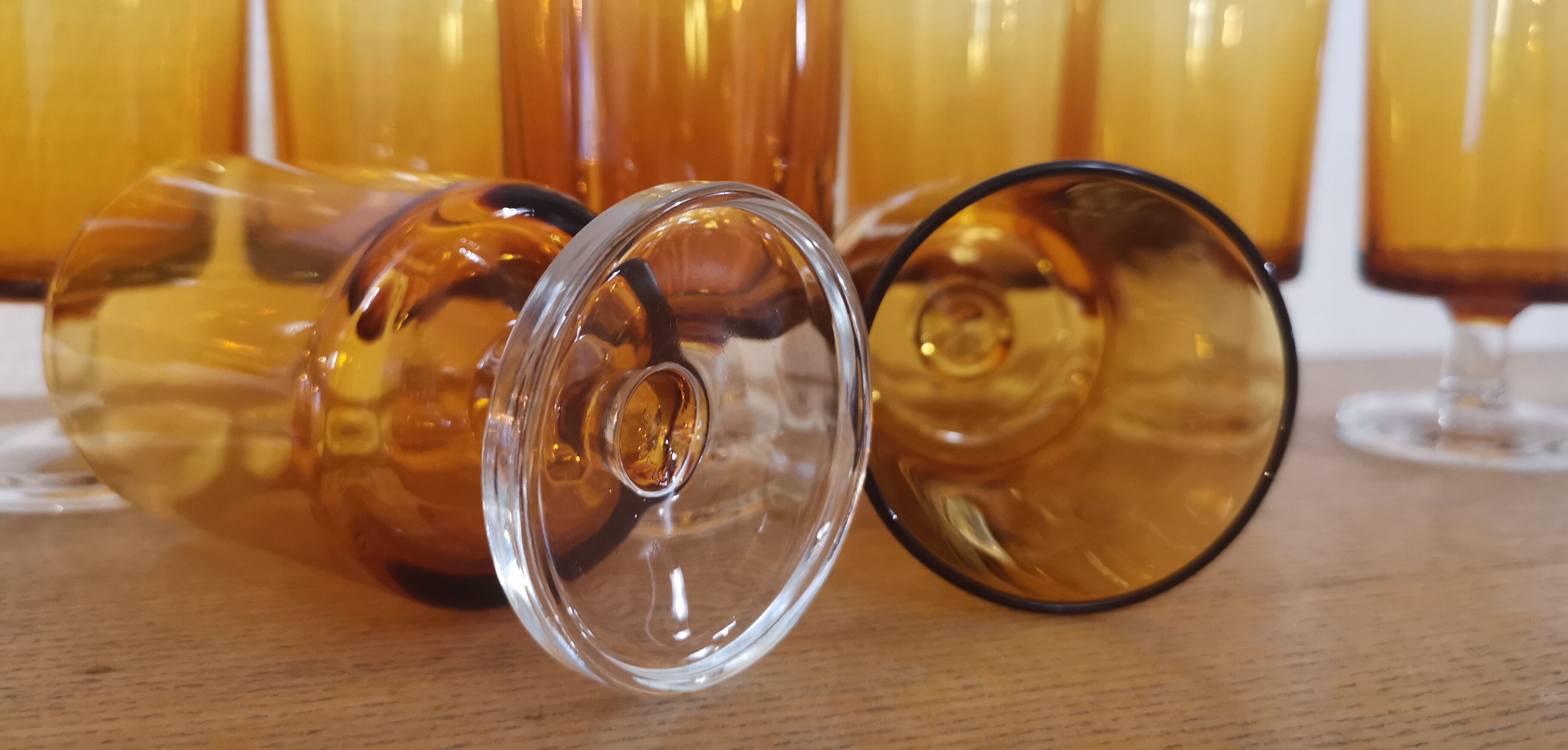 Lot 10 wine glasses Luminarc Cavalier amber