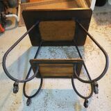 Vintage 50s trolley on wheels in tube and wooden top