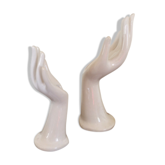 Paire de mains baguier soliflore