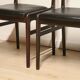 Set of 4 vintage chairs in teak and imitation leather, 1960s