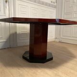 Red lacquered dining table and gold dust, 1970s