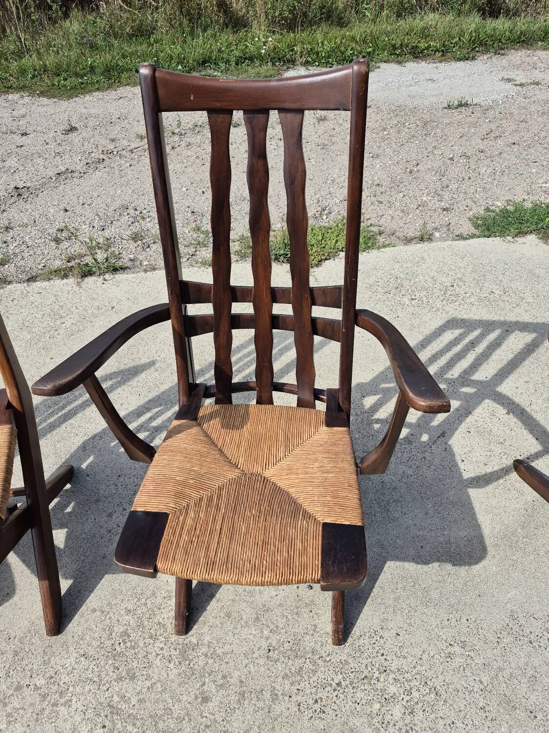 Set 4 vintage Triconfort France adjustible 1960s deckchair