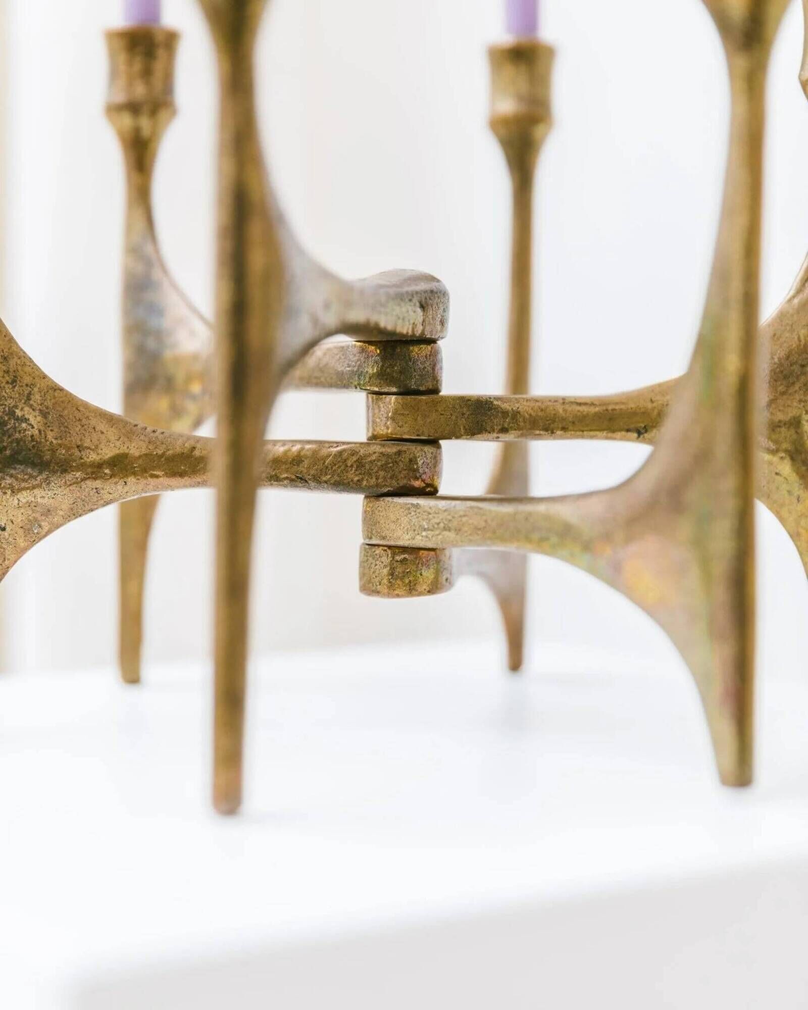 Doré Bronze Six-Arm Candleholder by Michael Harjes, Made in Germany, 1960s Mid-Century Modern