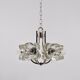 Crystal Glass Flower Pendant Light in Kalmar Style by Sische, Germany, 1970s