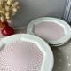 San Marciano psychedelic pink gingham plates - rare