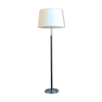 Modern mid-century chrome leather floor lamp Atelje Lyktan, Sweden