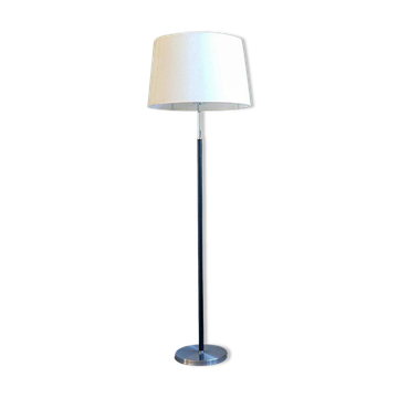 Modern mid-century chrome leather floor lamp Atelje Lyktan, Sweden
