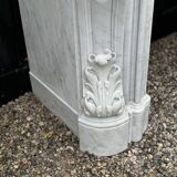 Imposing louis xv style fireplace in white carrara marble circa 1880