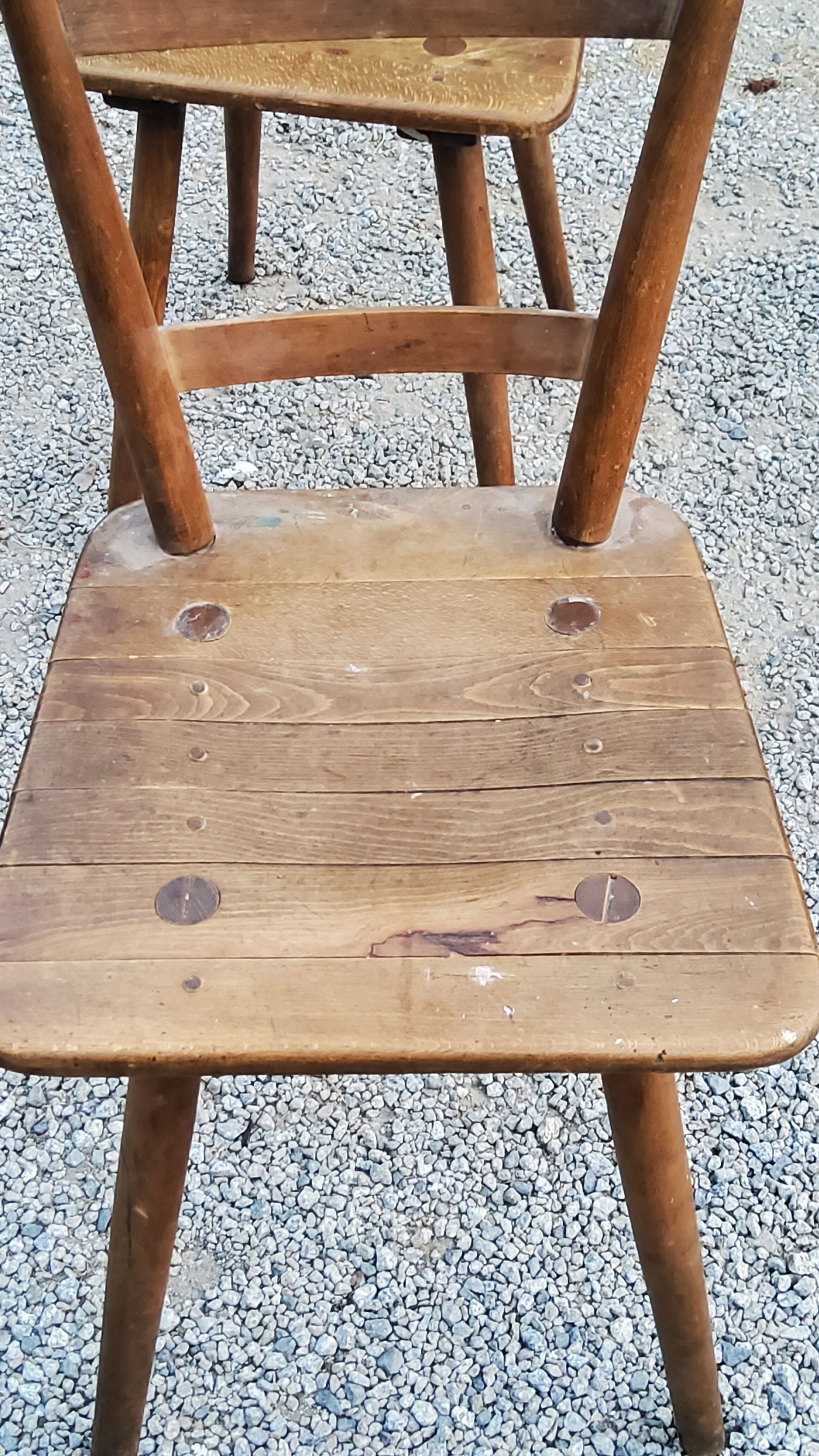 Set of 4 Scandinavian style beech chairs