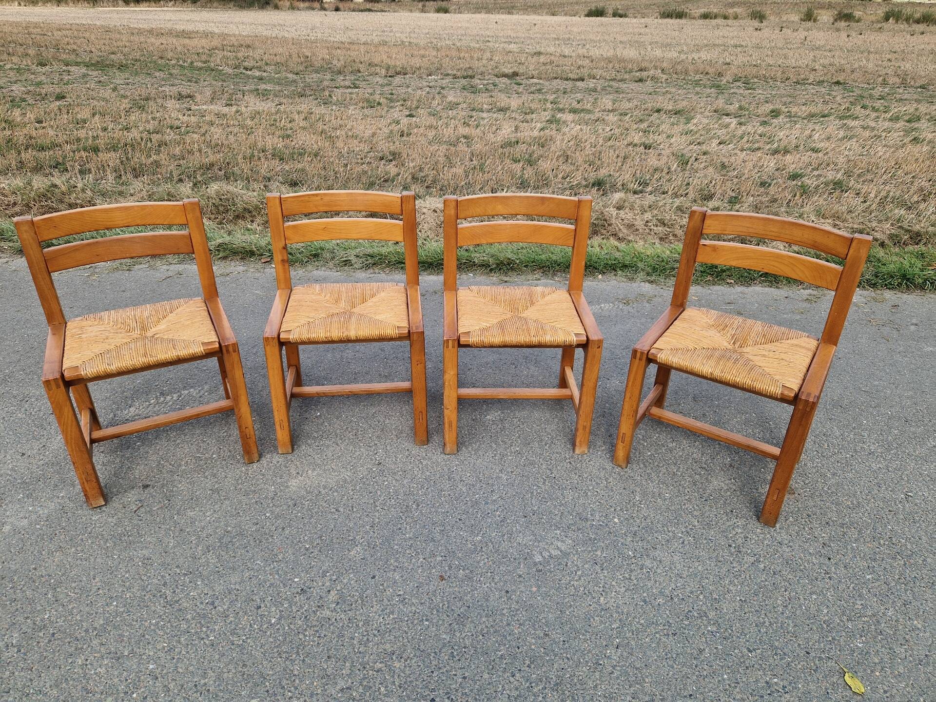 Set of 4 elm chairs from the Regain house.