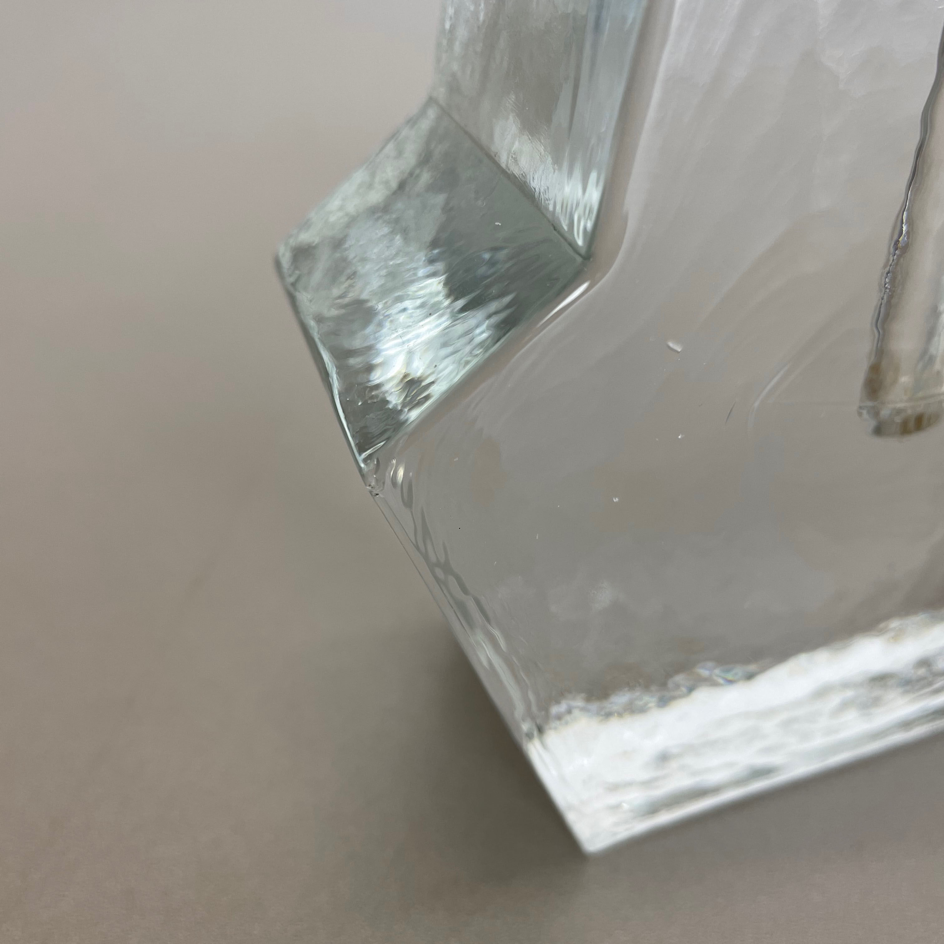 Set of 2 "brutalist" rock glass vases, germany 1970