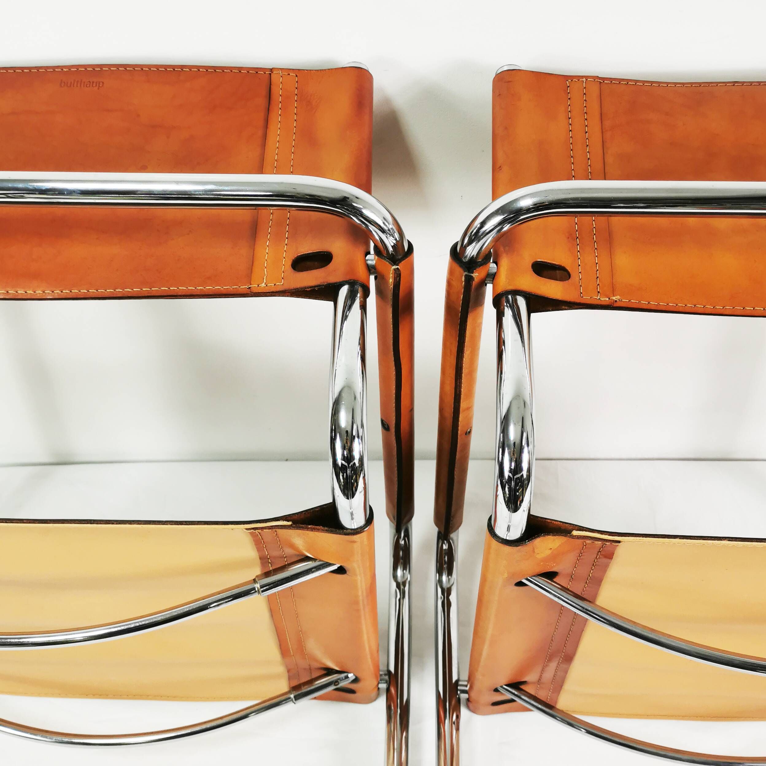 Pair of Bauhaus S34 chairs, designed by Mart Stam, Bulthaup, Germany, 1980s