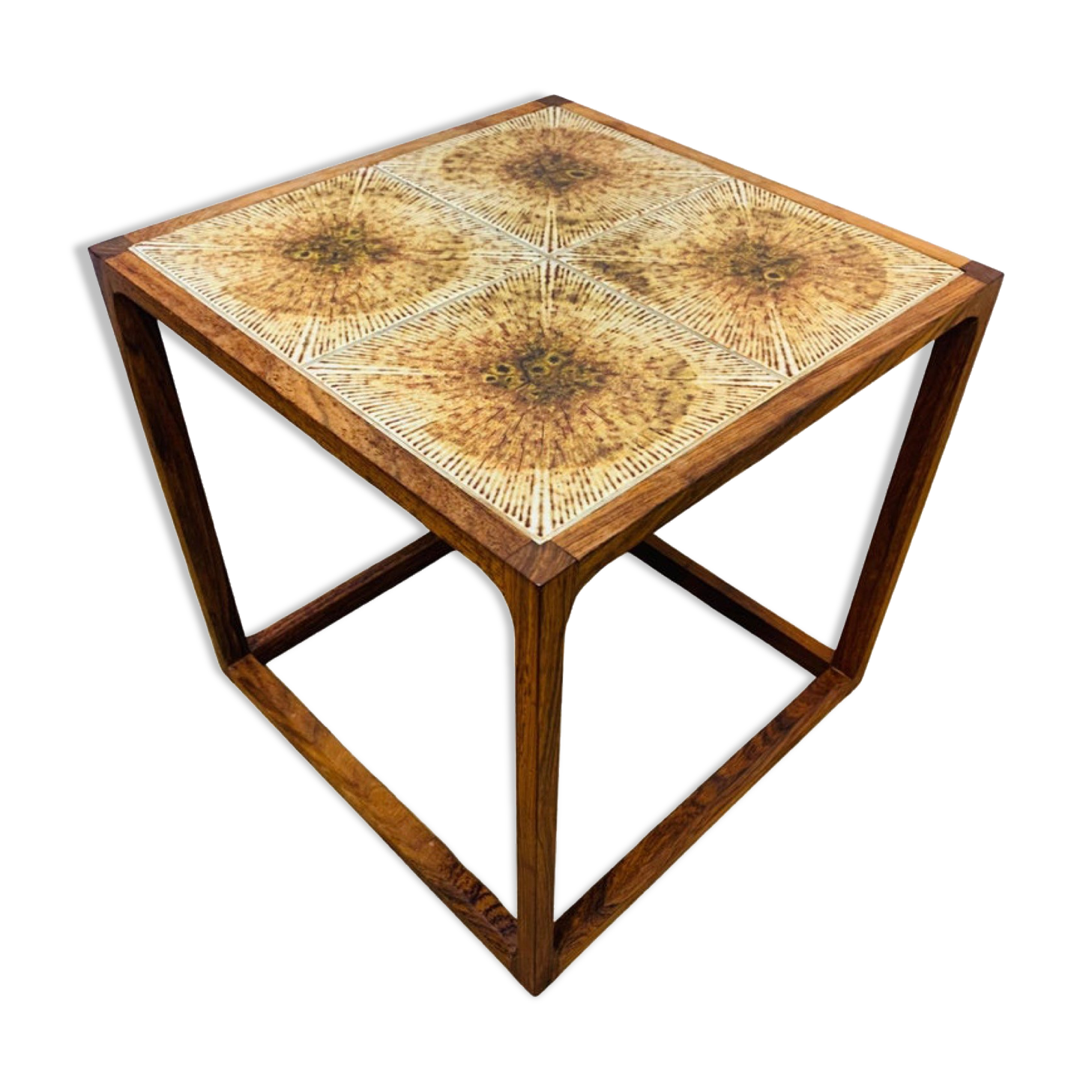 1960s aksel kjersgaard rosewood tiled coffee table
