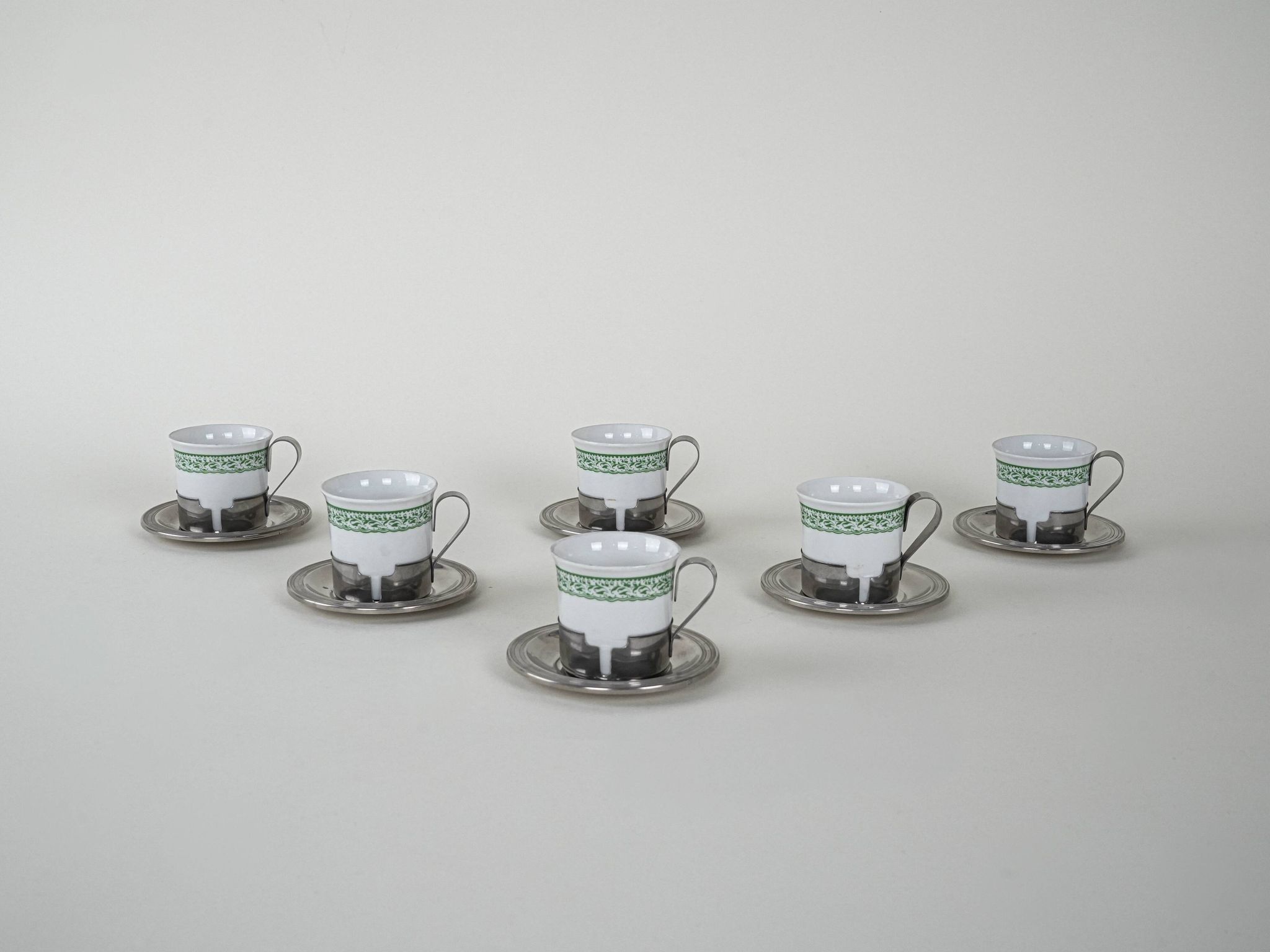 Set of espresso cups, Italian design, 1980s, made in Italy