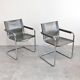 Pair of Bauhaus visitor chairs in leather by Mart Stam, Matteo Grassi