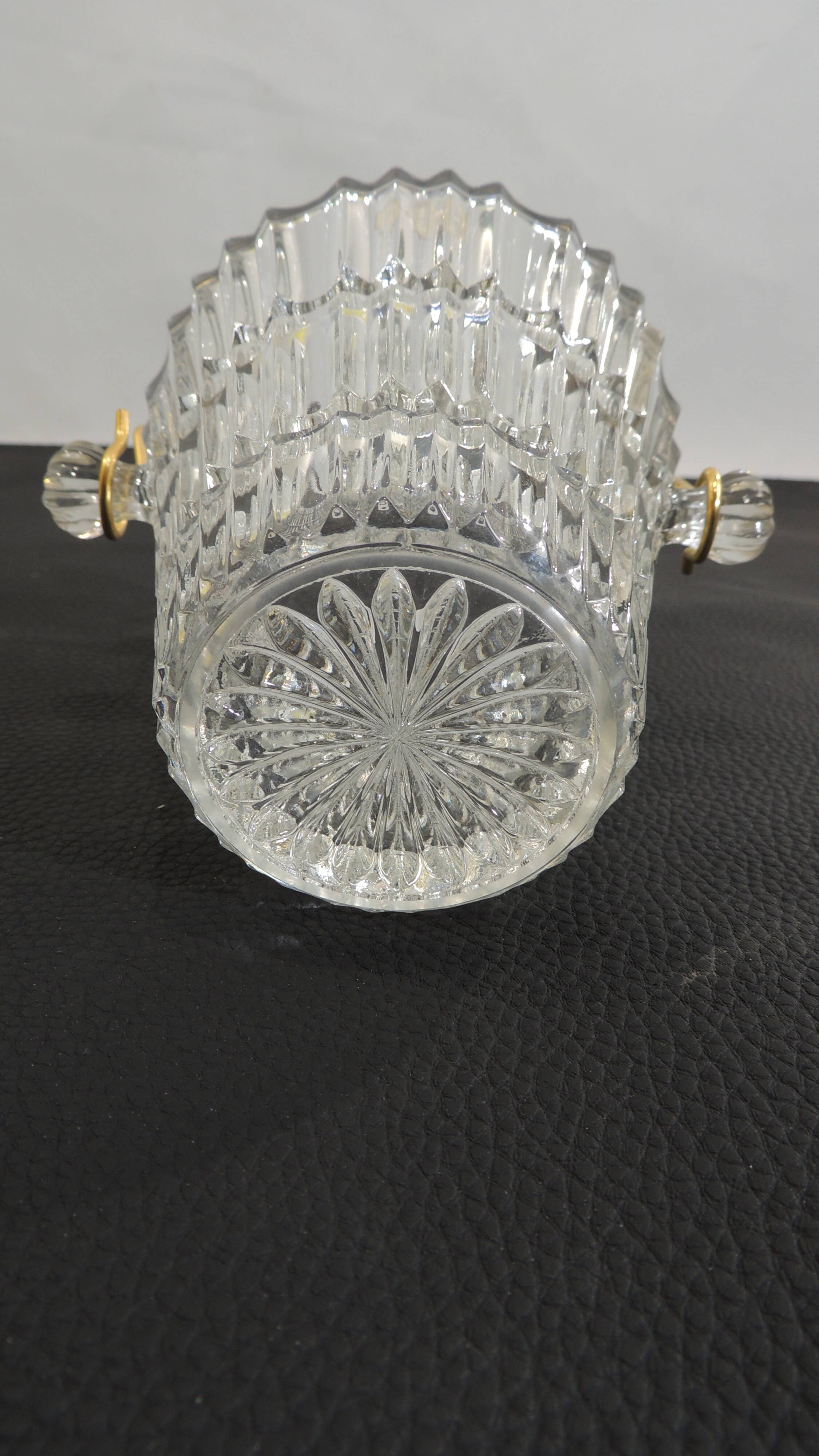 Vintage cut glass ice bucket – Berglas Austria – 1970s