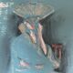 Oil painting signed woman with “fan”