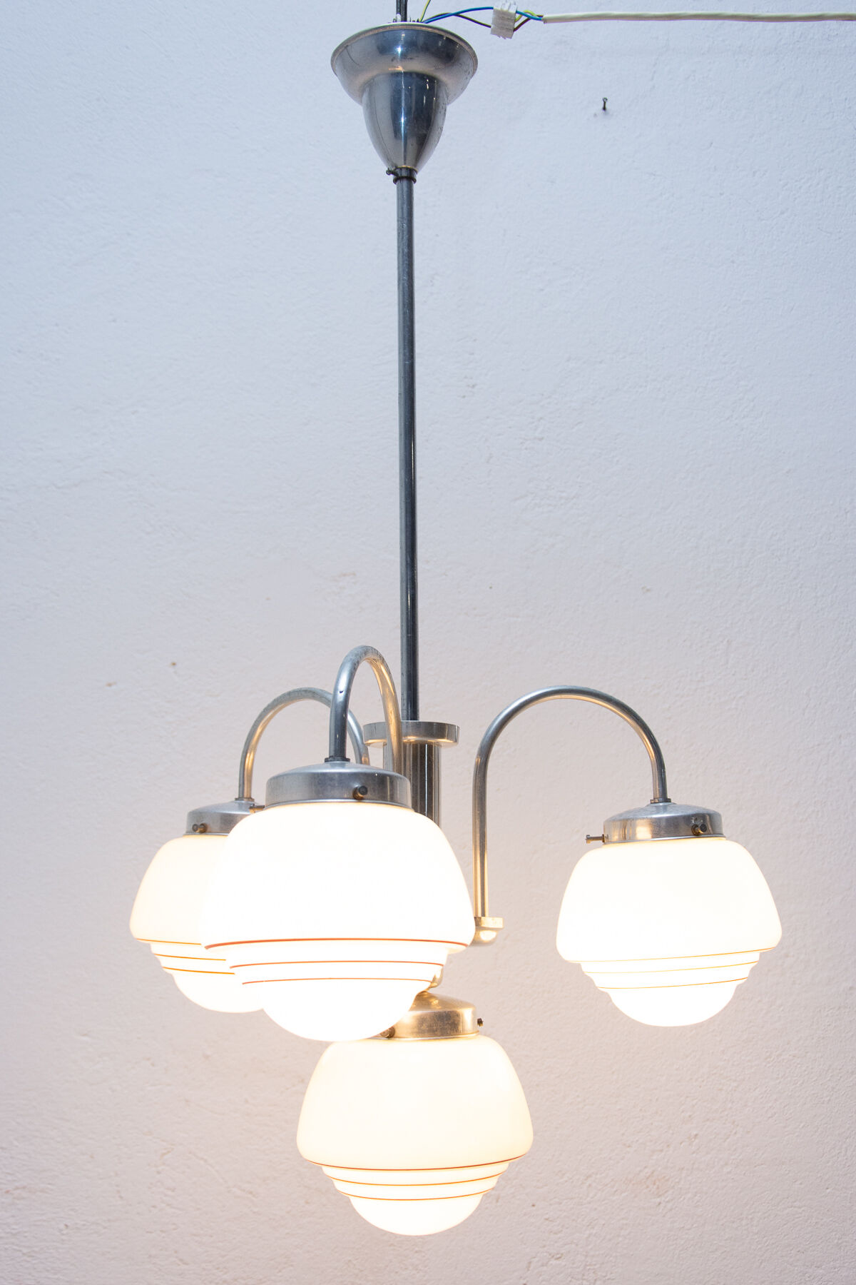 Lustre Art déco à trois bras, années 1930
