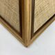 Midcentury pencil reed rattan bamboo and brass table lamp, 1970s