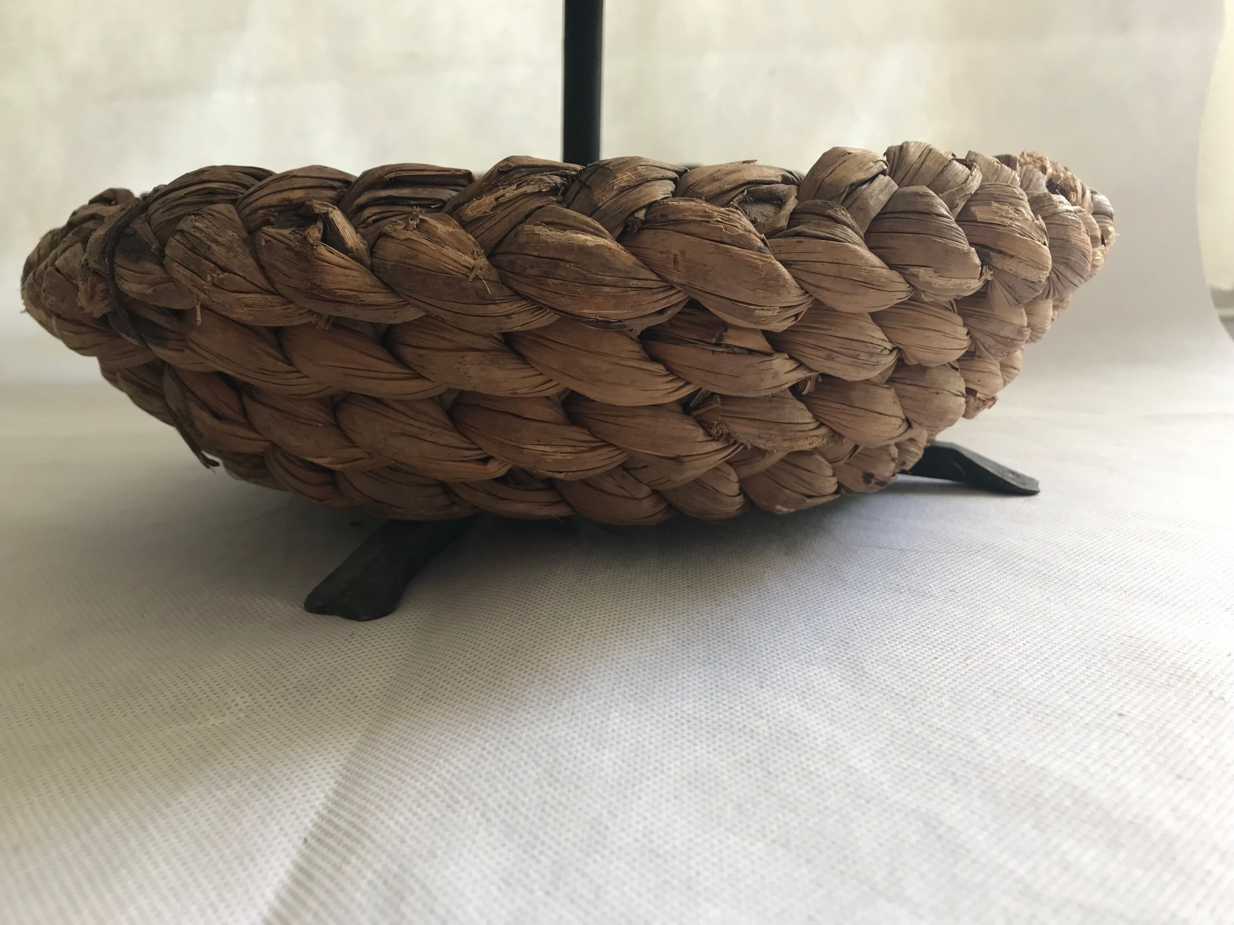 Fruit tray display in braided rope on 3 levels