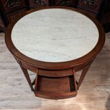 Round mahogany pedestal table Louis XVI