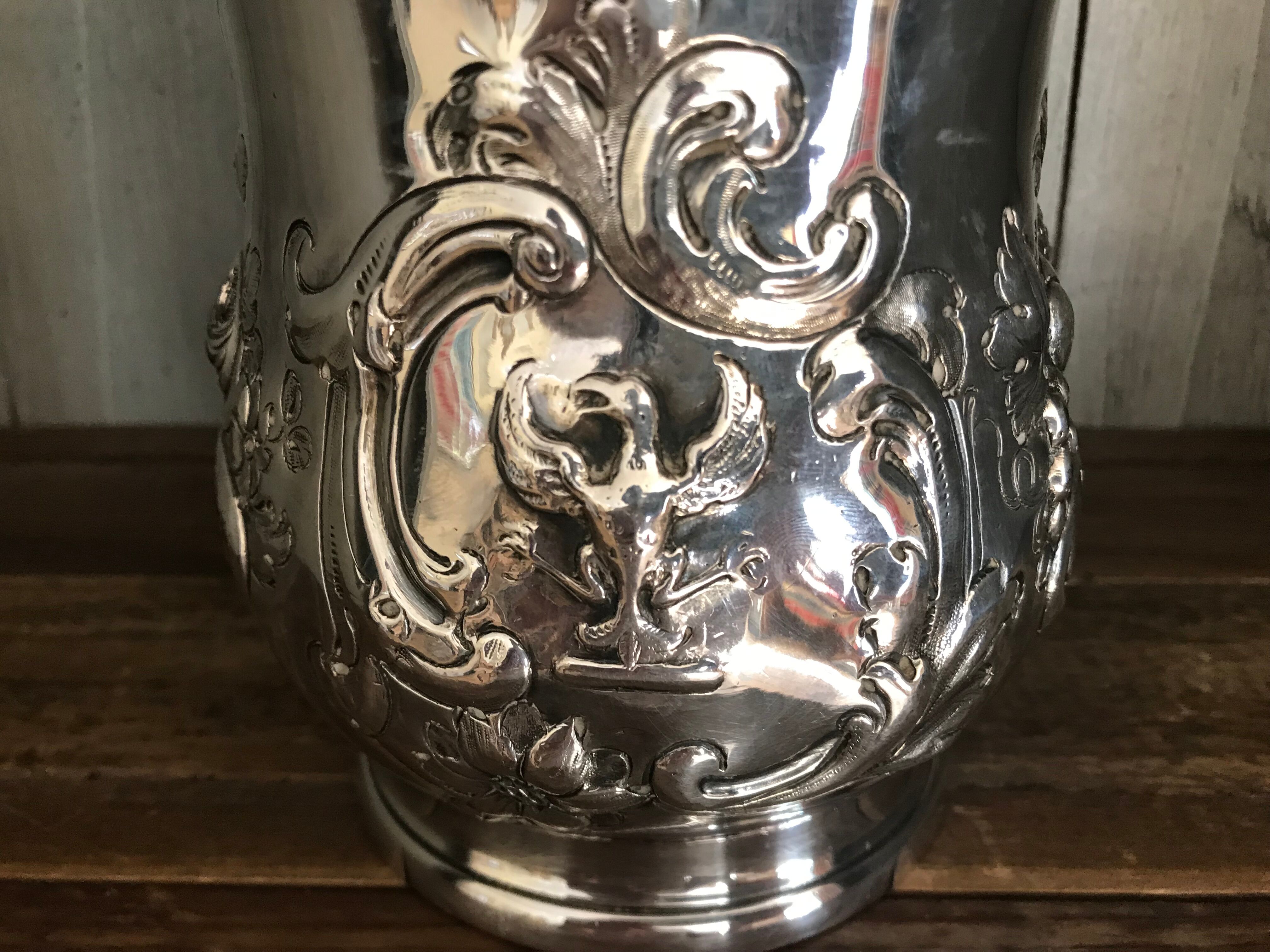 Silver metal beer pot