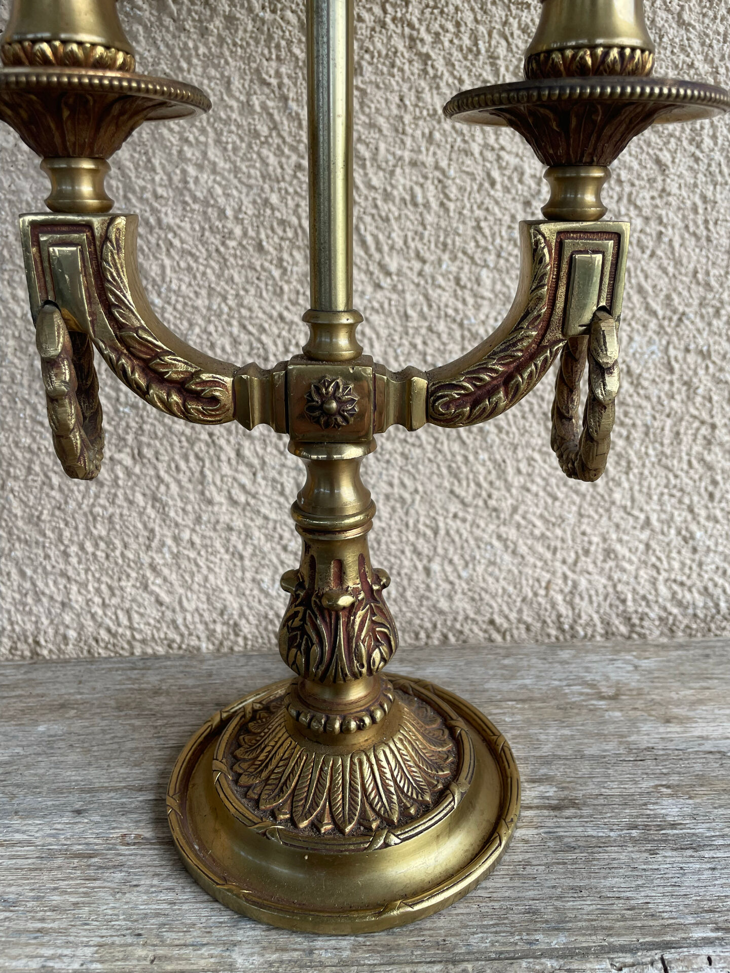 19th-century bouillotte lamp in solid bronze