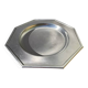 Octagonal stainless steel platter, silver-plated metal, Jean Couzon