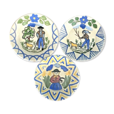 Set of 3 portuguese ceramic plates jeremias redondo