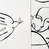 "Le chant du ciel "  - Fait main à l'acrylique noir en édition limitée par Atelier Agapé