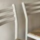 Paire de chaises vintage en bois blanc et paille