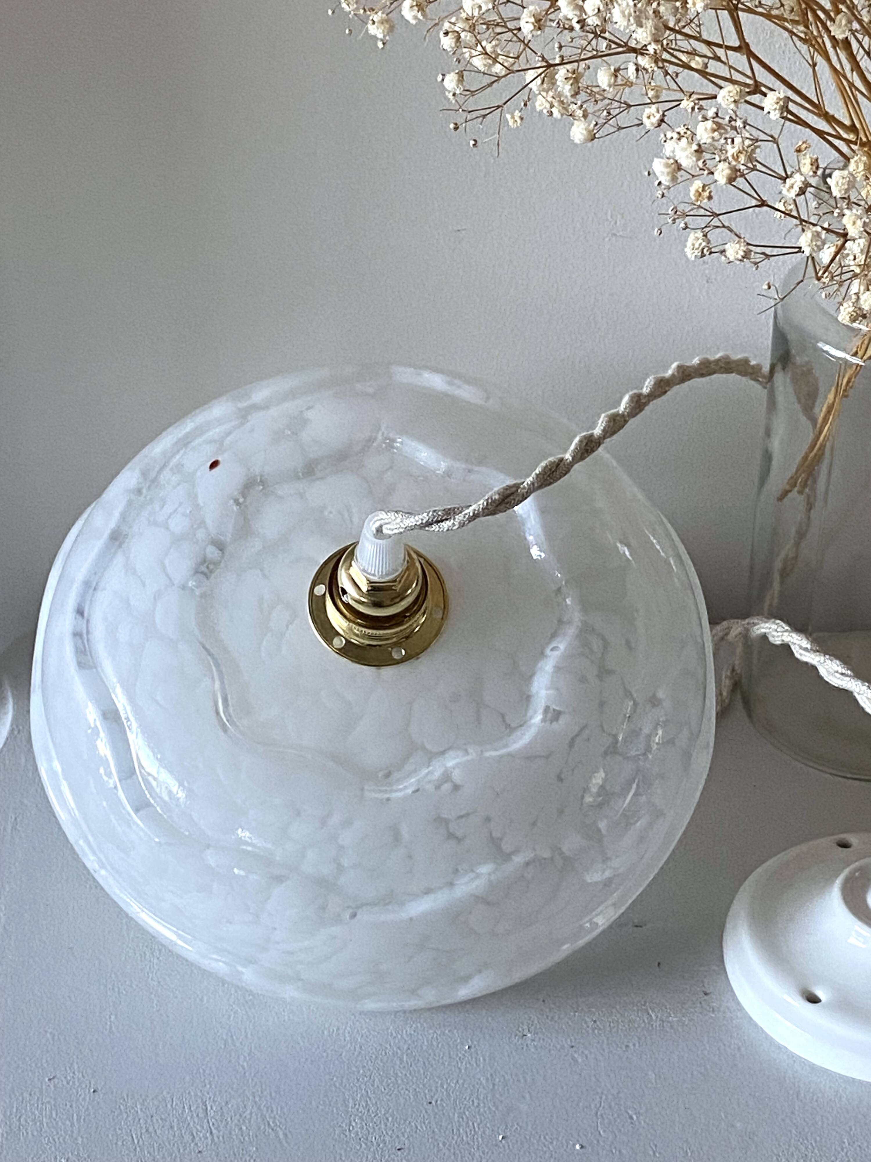 Clichy white glass pendant light