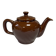 Brown glazed ceramic teapot