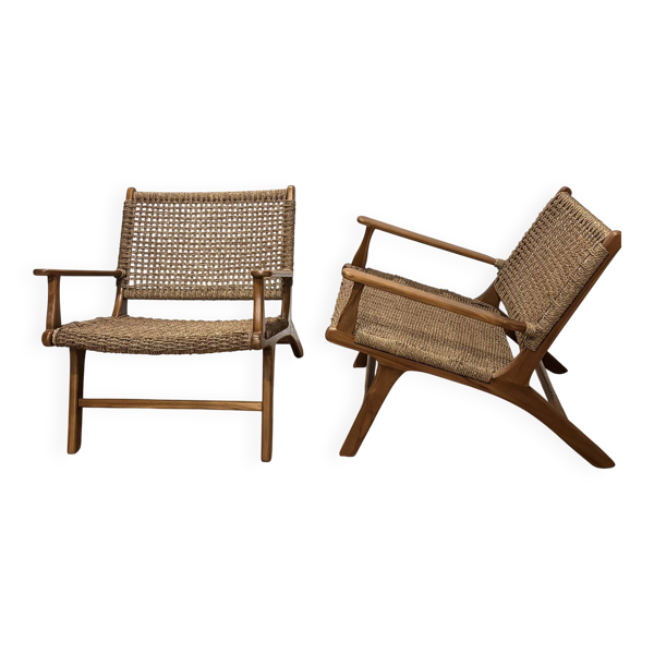 Paire de fauteuils en corde Olivier de Schrijver