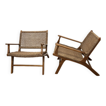Paire de fauteuils en corde Olivier de Schrijver