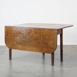 Table à manger à abattants en chêne antique de la fin du 19e siècle