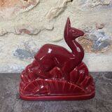3 Sculpture Lama Charles Lemanceau Faience ST Clément France Art Déco 1930