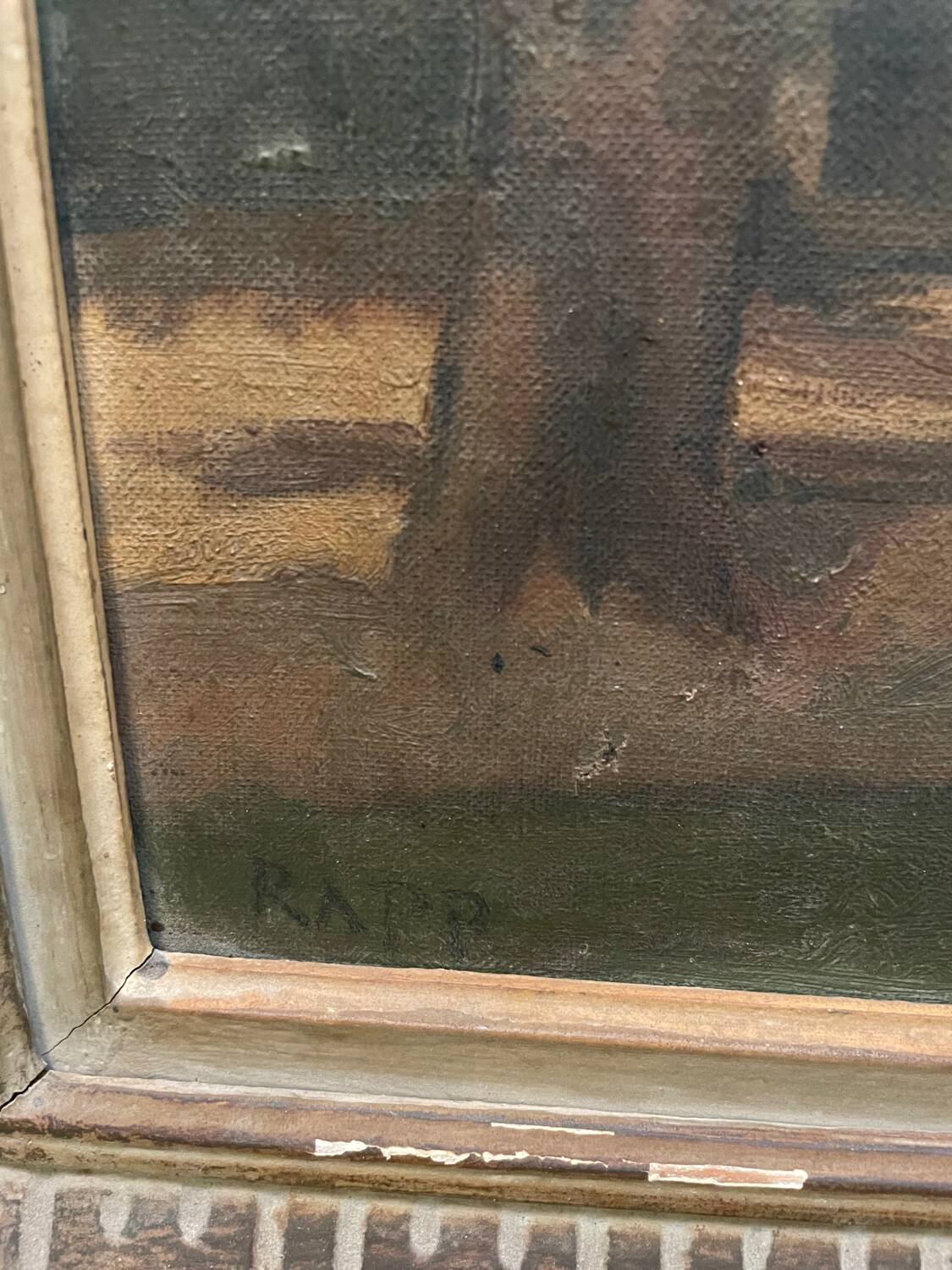 Tableau paysage maison un jour d’été signé Rapp