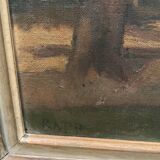 Landscape painting of a house on a summer day by Rapp