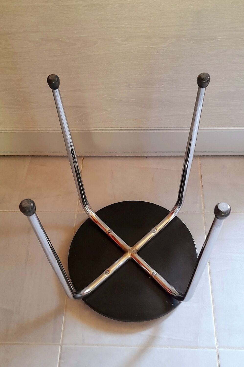 70s chromed metal stool