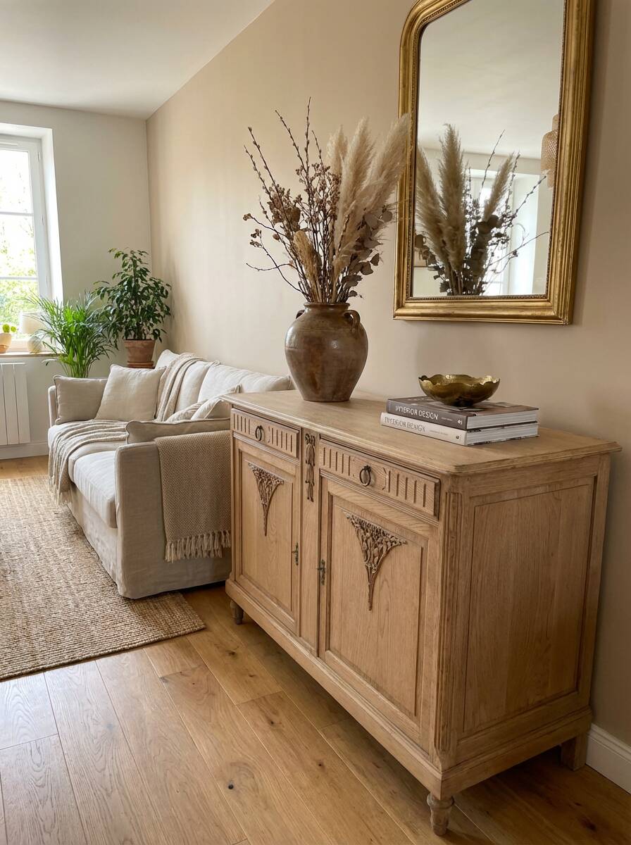 Magnificent antique buffet in solid oak – sandblasted / stripped