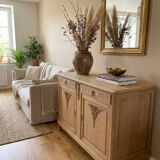 Magnificent antique buffet in solid oak – sandblasted / stripped