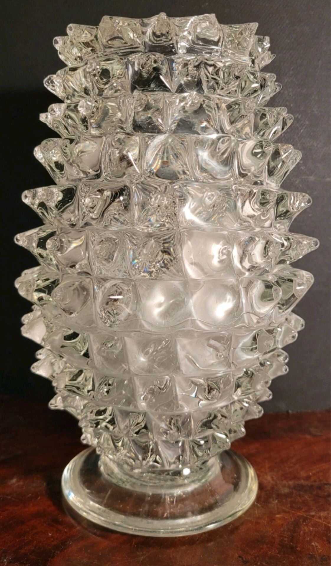 Rostrato vase in clear Murano glass by Barovier & Toso, Italy, 1930s